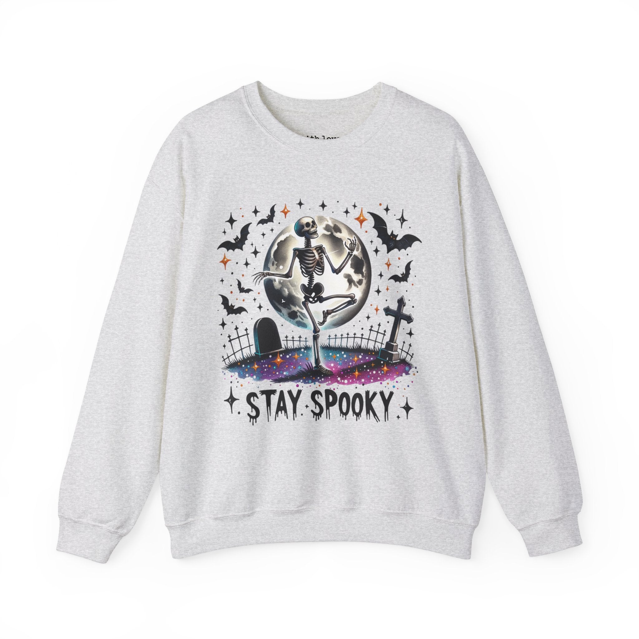 Stay Spooky Skeleton Halloween Graveyard Unisex Heavy Blend Crewneck Sweatshirt