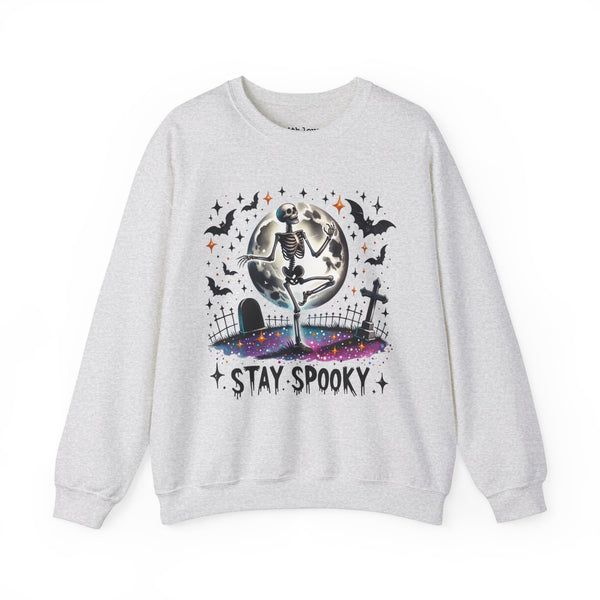 Stay Spooky Skeleton Halloween Graveyard Unisex Heavy Blend Crewneck Sweatshirt