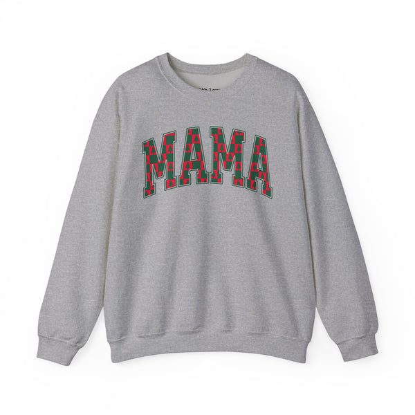 Mama Christmas Checker Unisex Heavy Blend Crewneck Sweatshirt