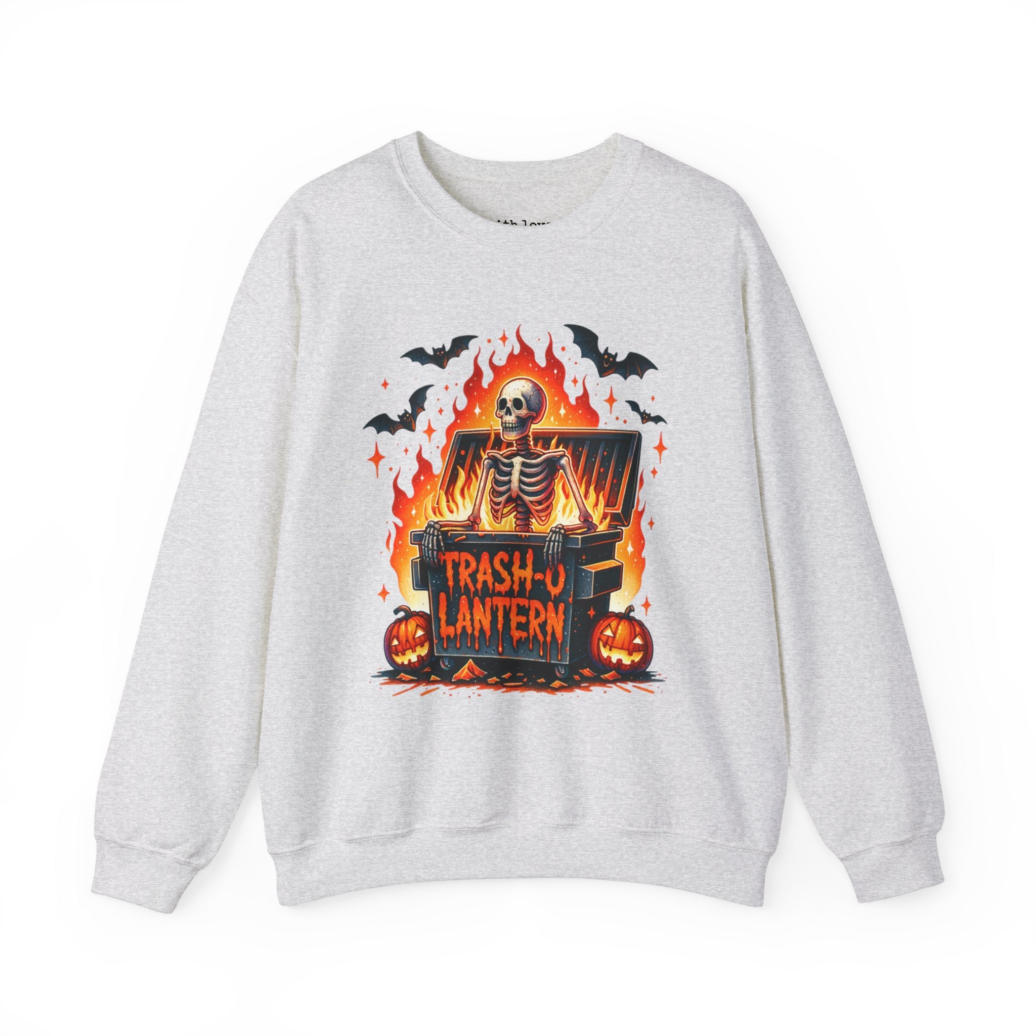 Trash O Lantern Skeleton Halloween Unisex Heavy Blend Crewneck Sweatshirt