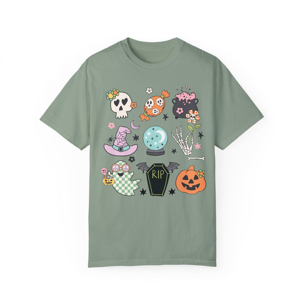 Halloween Things Pumpkin Skull Comfort Colors Unisex Garment-Dyed T-shirt