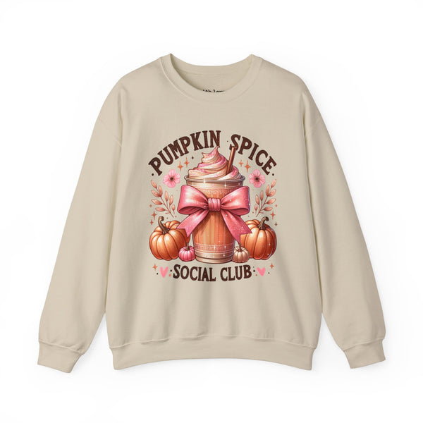 Pumpkin Spice Social Club Coquette Fall Unisex Heavy Blend Crewneck Sweatshirt