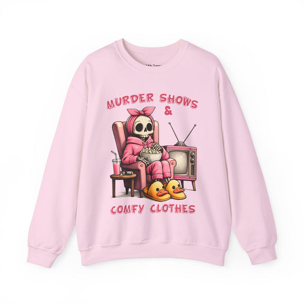 Murder Shows and Comfy Clothes True Crime Unisex Heavy Blend Crewneck Sweatshirt