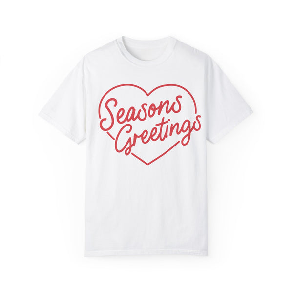 Seasons Greetings Heart Christmas Comfort Colors Unisex Garment-Dyed T-shirt