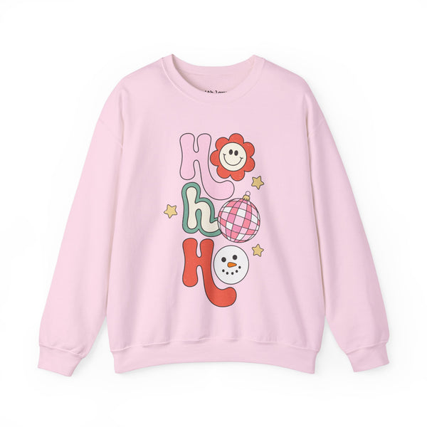 Ho Ho Ho Groovy Disco Christmas Unisex Heavy Blend Crewneck Sweatshirt