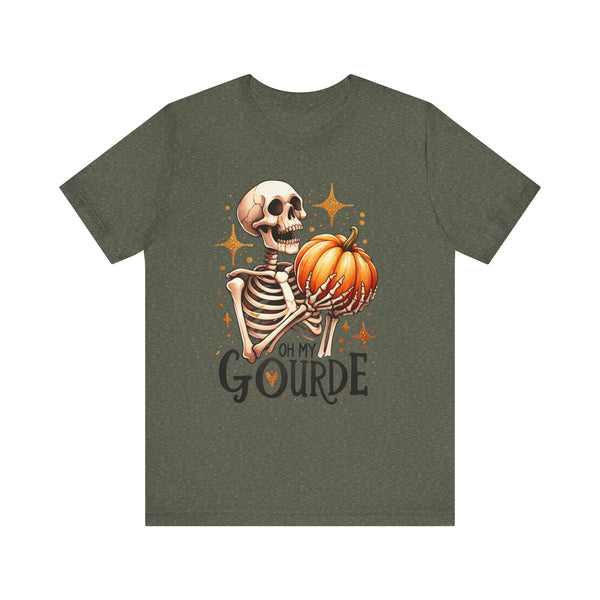 Oh My Gourd! Halloween Fall Pumpkin Skeleton Bella Canvas Unisex Jersey Short Sleeve Tee