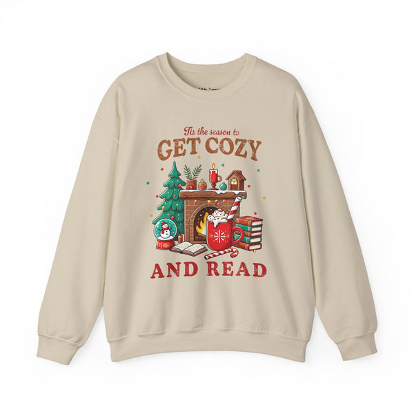 Tis the Season to Get Cozy and Read Christmas Unisex Heavy Blend Crewneck Sweatshirt