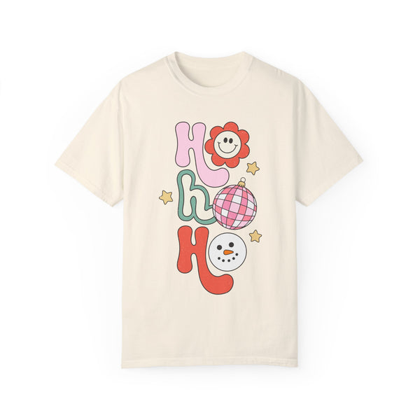 Ho Ho Ho Groovy Disco Christmas Comfort Colors Unisex Garment-Dyed T-shirt