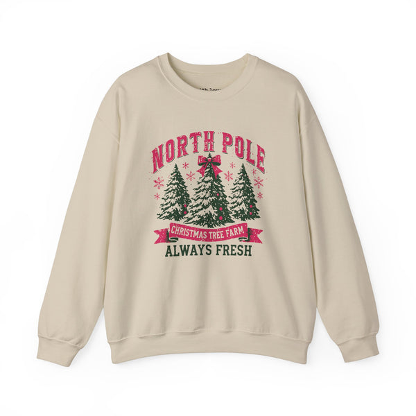 North Pole Christmas Tree Farm Unisex Heavy Blend Crewneck Sweatshirt