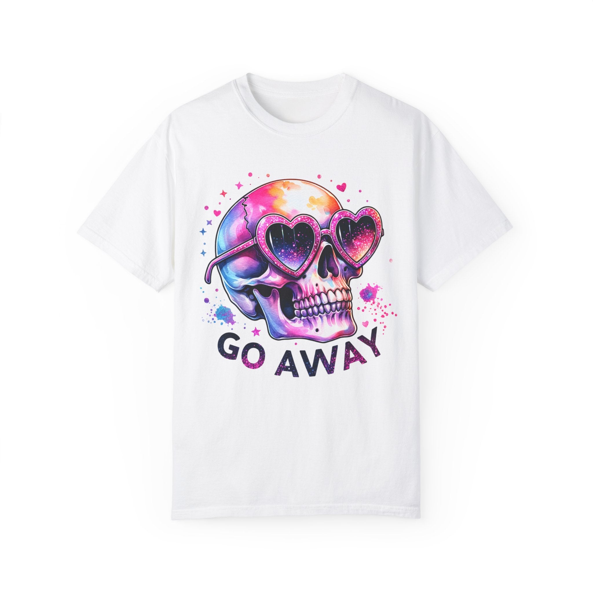 Go Away Antisocial Social Anxiety Skull Comfort Colors Unisex Garment-Dyed T-shirt