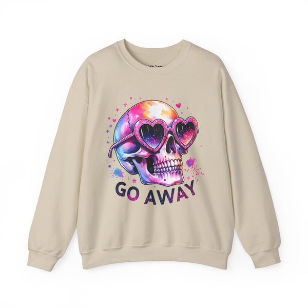 Go Away Antisocial Social Anxiety Skull Unisex Heavy Blend Crewneck Sweatshirt