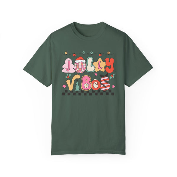 Jolly Vibes Retro Christmas Comfort Colors Unisex Garment-Dyed T-shirt