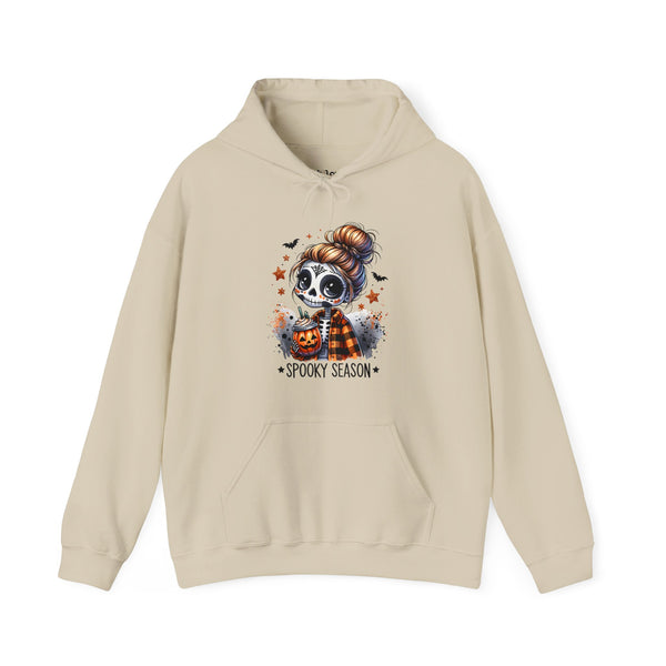 Spooky Season Sugar Skull Pumpkin Spice Halloween Fall Unisex Heavy Blend Hooded Sweatshirt