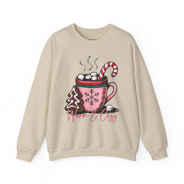 Warm and Cozy Hot Chocolate Christmas Holiday Unisex Heavy Blend Crewneck Sweatshirt