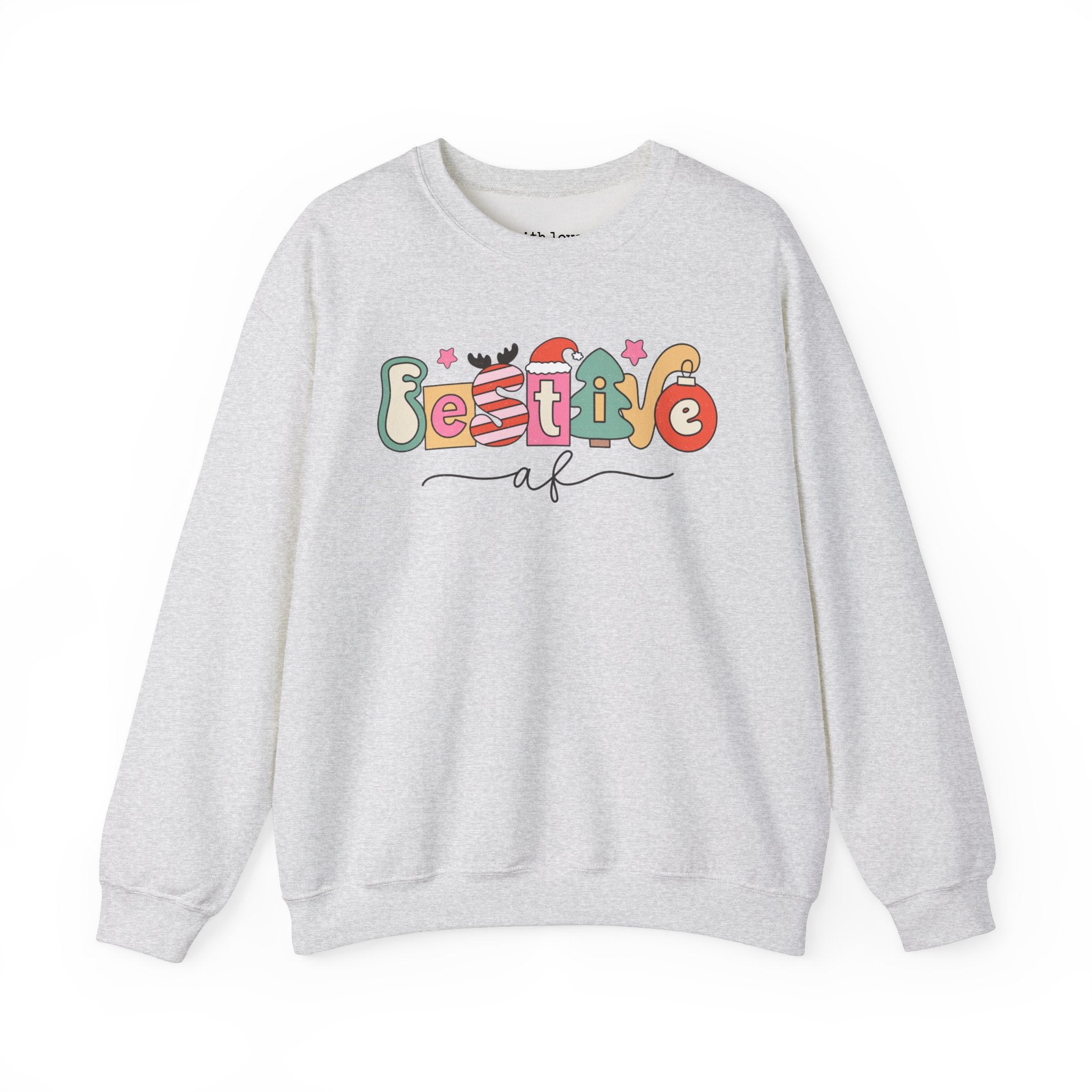 Festive AF Retro Christmas Unisex Heavy Blend Crewneck Sweatshirt