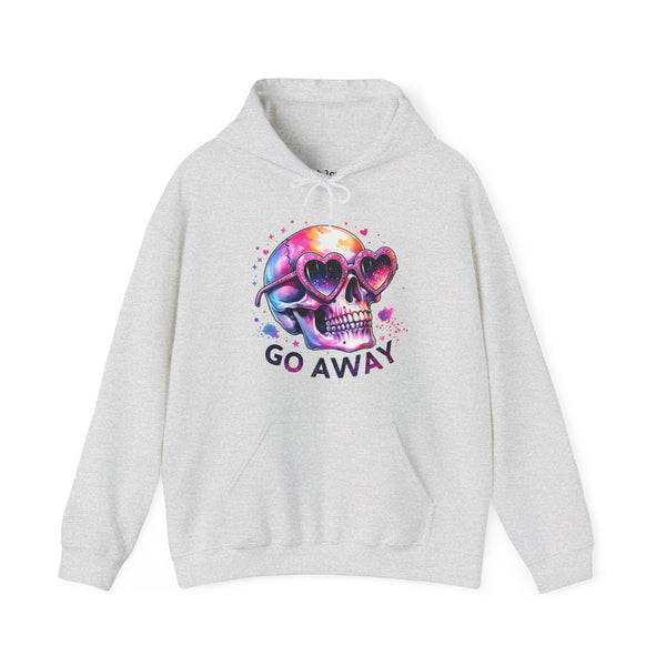 Go Away Antisocial Social Anxiety Skull Unisex Heavy Blend Hooded Sweatshirt