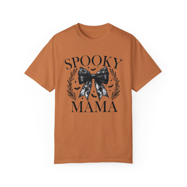 Spooky Mama Bow Halloween Comfort Colors Unisex Garment-Dyed T-shirt