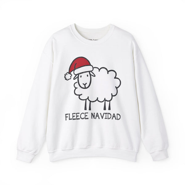 Fleece Navidad Funny Sheep Christmas Unisex Heavy Blend Crewneck Sweatshirt