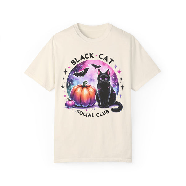 Black Cat Social Club Halloween Comfort Colors Unisex Garment-Dyed T-shirt