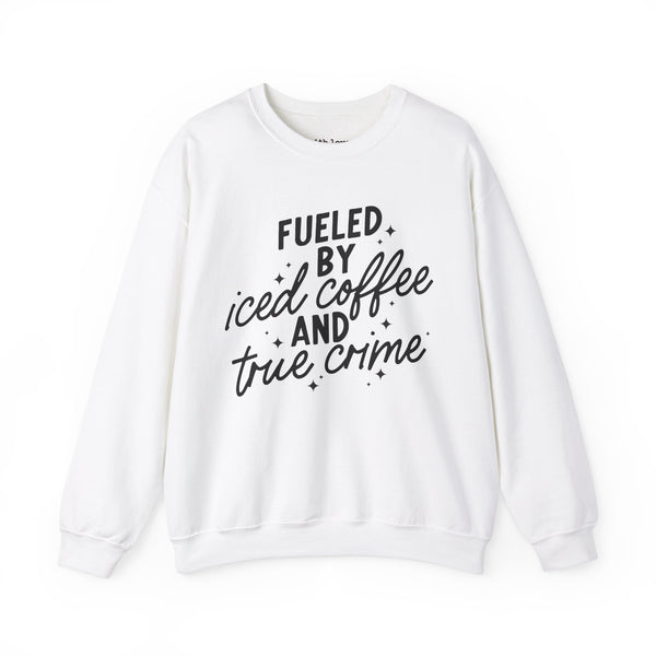 Fueled by Iced Coffee and True Crime Unisex Heavy Blend Crewneck Sweatshirt