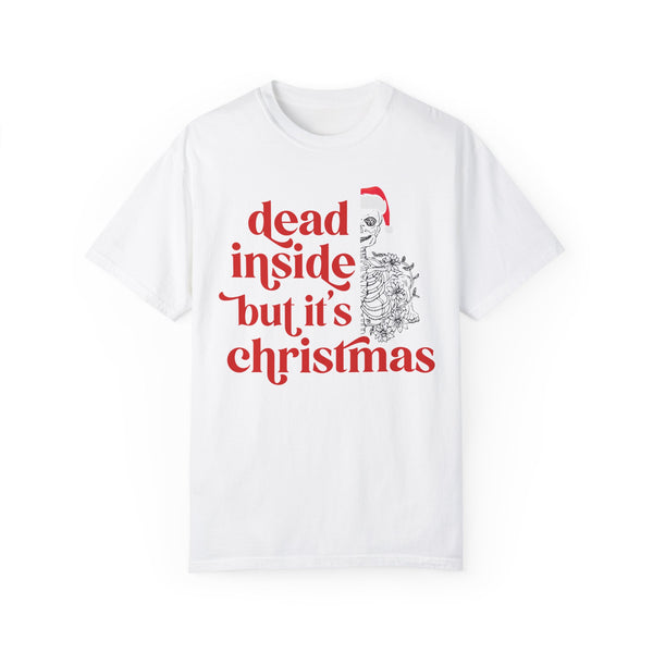 Dead Inside But It’s Christmas Skeleton Comfort Colors Unisex Garment-Dyed T-shirt