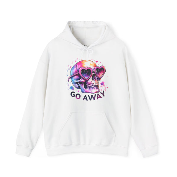 Go Away Antisocial Social Anxiety Skull Unisex Heavy Blend Hooded Sweatshirt