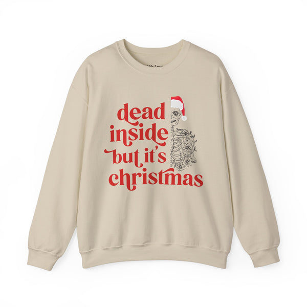 Dead Inside but It’s Christmas Skeleton Unisex Heavy Blend Crewneck Sweatshirt