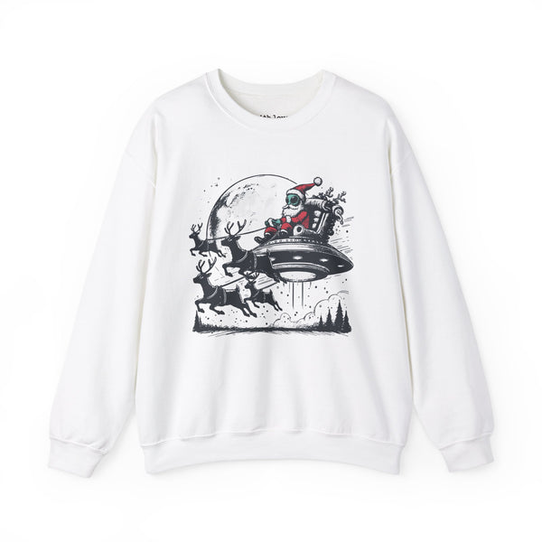 Alien UFO Santa Christmas Unisex Heavy Blend Crewneck Sweatshirt