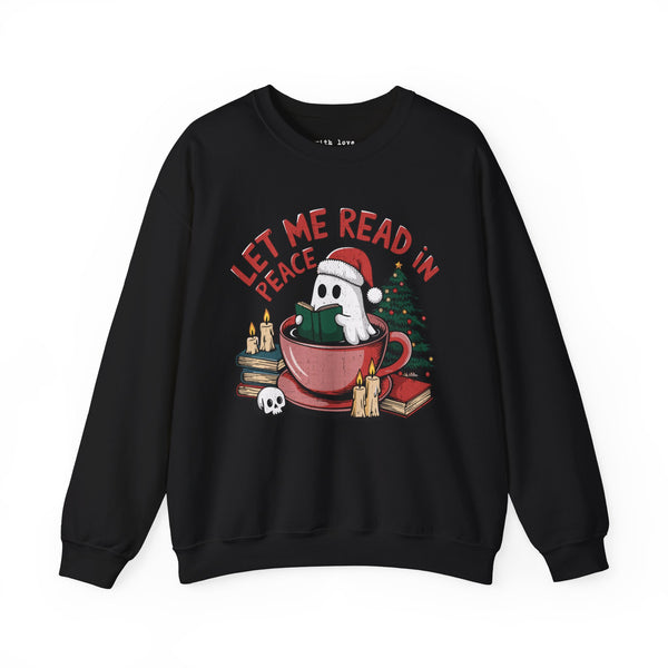 Let Me Read in Peace Christmas Ghost Unisex Heavy Blend Crewneck Sweatshirt