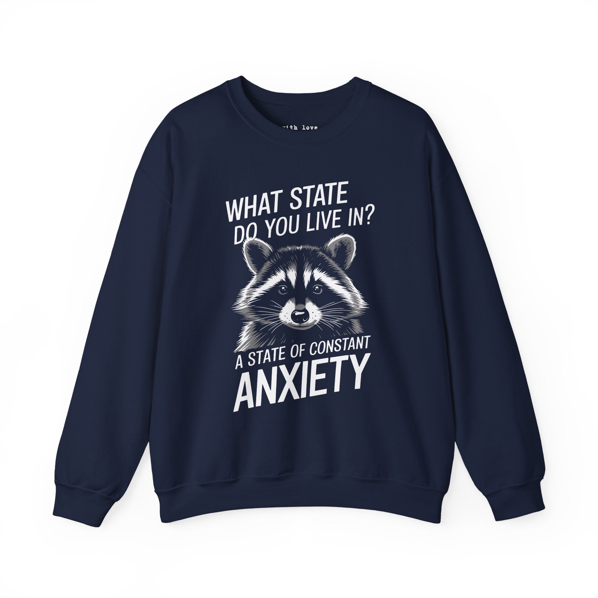 Constant State of Anxiety Raccoon Unisex Heavy Blend Crewneck Sweatshirt