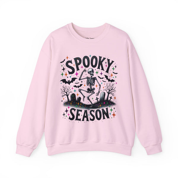 Spooky Season Dancing Skeleton Graveyard Halloween Unisex Heavy Blend Crewneck Sweatshirt