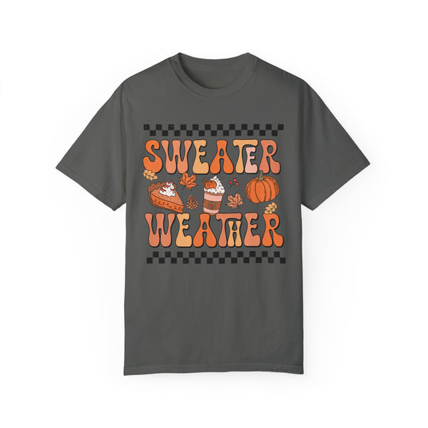 Sweater Weather Fall Comfort Colors Unisex Garment-Dyed T-shirt