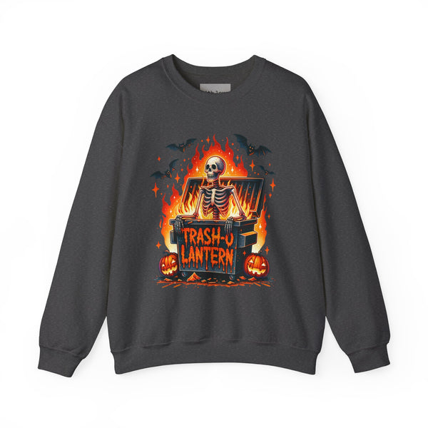 Trash O Lantern Skeleton Halloween Unisex Heavy Blend Crewneck Sweatshirt