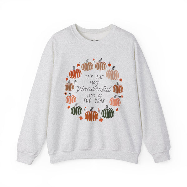 It’s the Most Wonderful Time of the Year Fall Pumpkins Unisex Heavy Blend Crewneck Sweatshirt