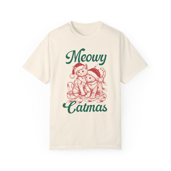 Meowy Catmas Christmas Comfort Colors Unisex Garment-Dyed T-shirt