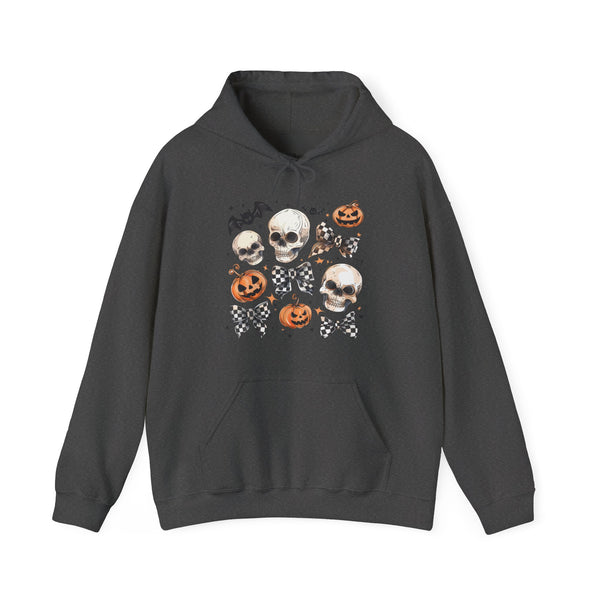 Halloween Checkered Bows Unisex Heavy Blend Hooded Sweatshirt Hoodie