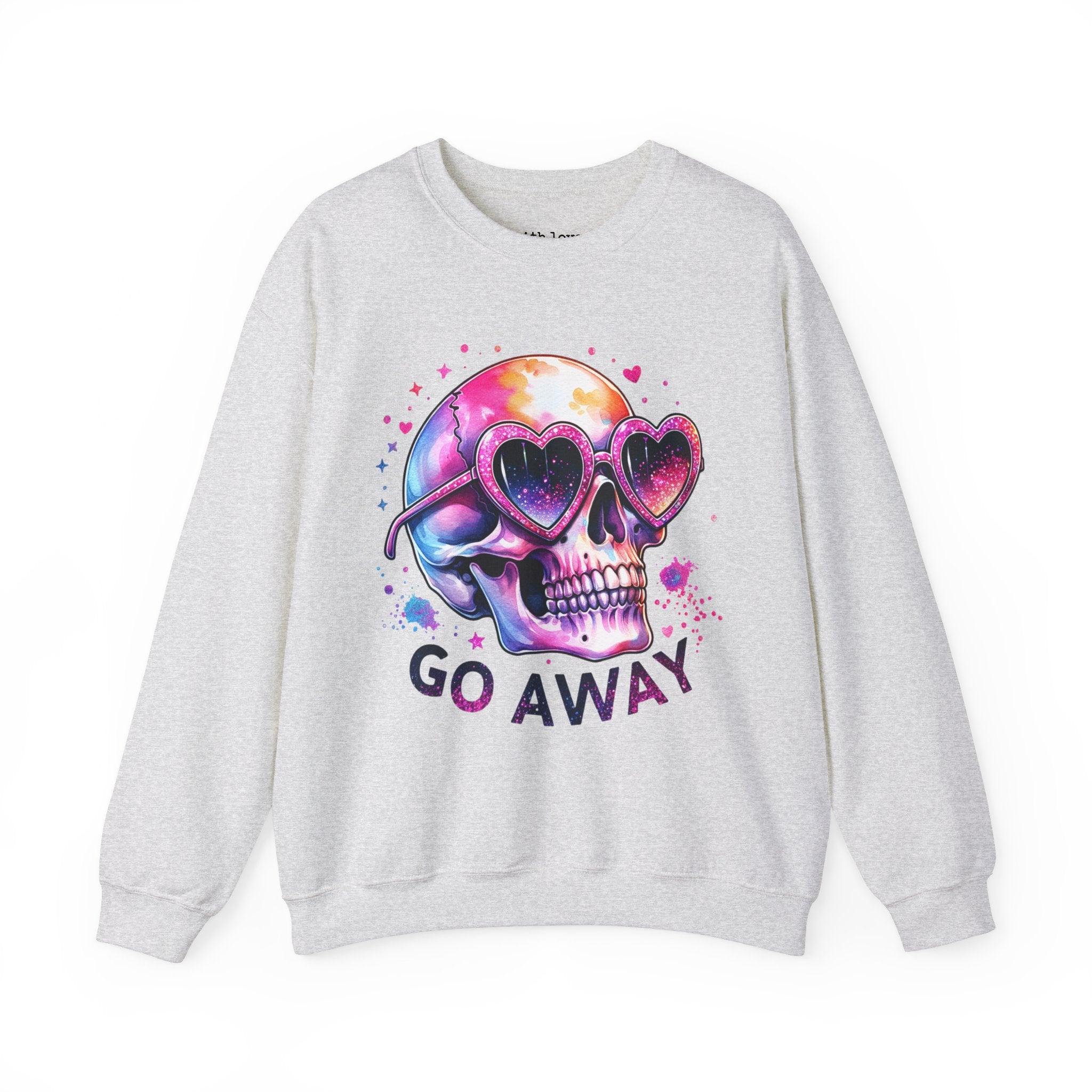 Go Away Antisocial Social Anxiety Skull Unisex Heavy Blend Crewneck Sweatshirt