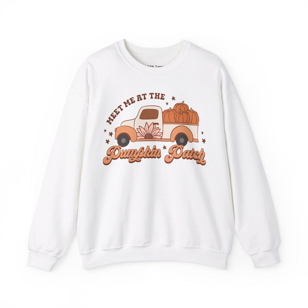 Meet Me at the Pumpkin Patch Fall Truck Unisex Heavy Blend Crewneck Sweatshirt