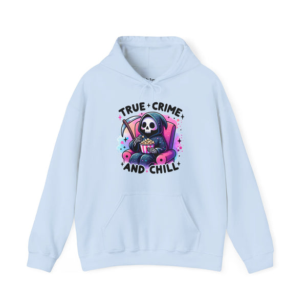 True Crime and Chill Grim Reaper Unisex Heavy Blend Hooded Sweatshirt