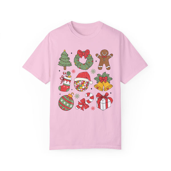 Disco Christmas Things Grid Comfort Colors Unisex Garment-Dyed T-shirt