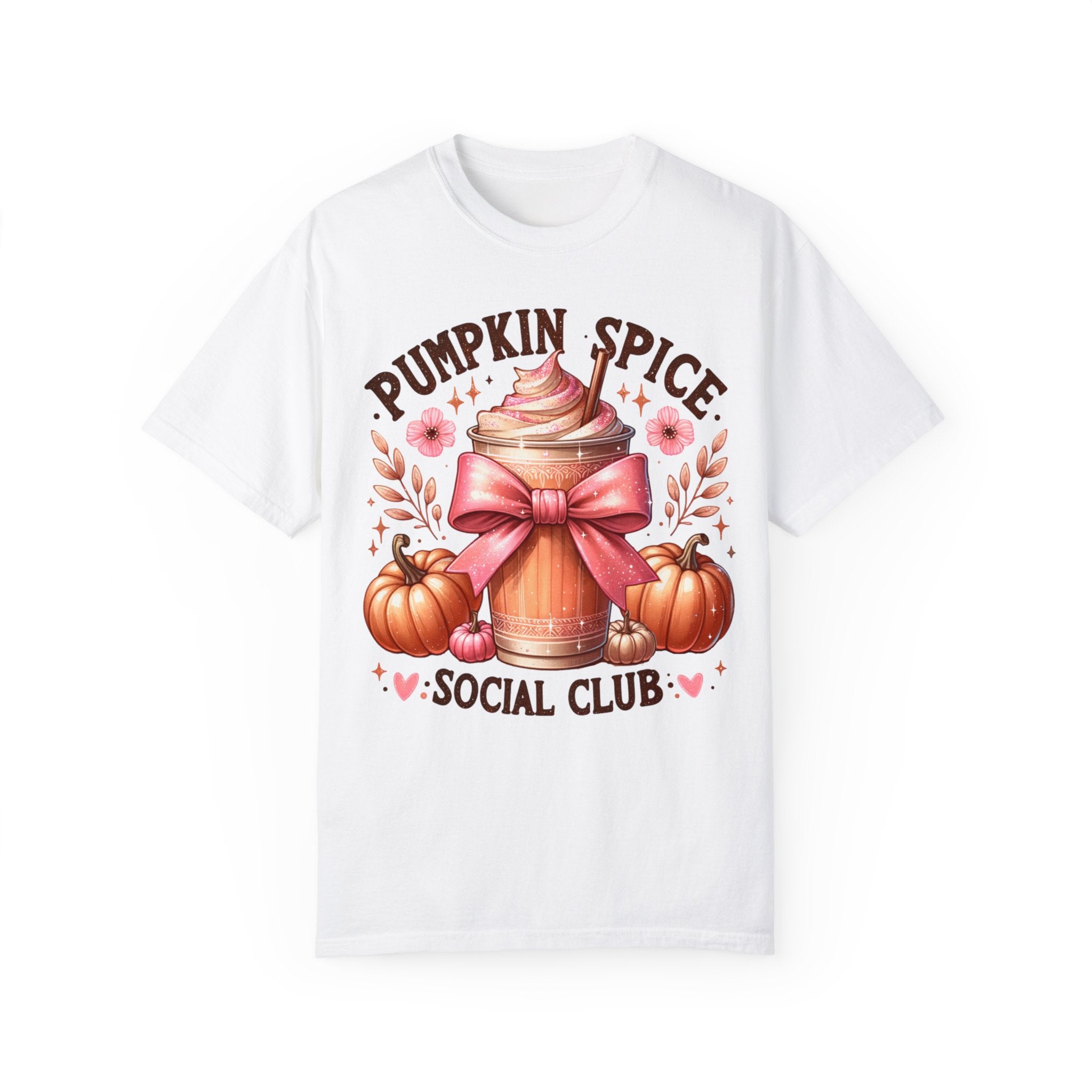 Pumpkin Spice Social Club Coquette Fall Comfort Colors Unisex Garment-Dyed T-shirt