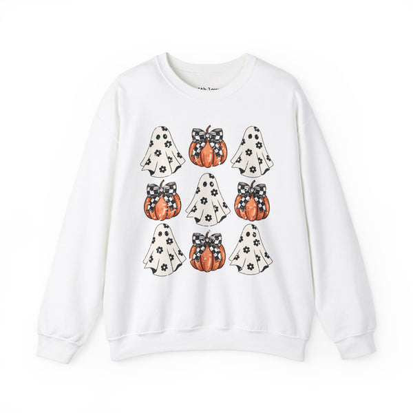 Ghosts and Pumpkins Halloween Unisex Heavy Blend Crewneck Sweatshirt