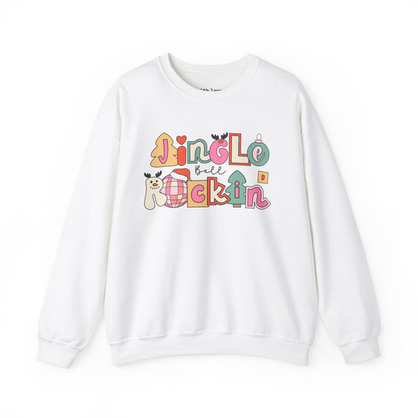 Jingle Bell Rockin Retro Christmas Unisex Heavy Blend Crewneck Sweatshirt