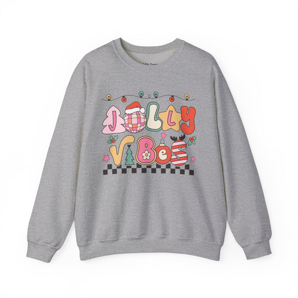 Jolly Vibes Retro Christmas Unisex Heavy Blend Crewneck Sweatshirt