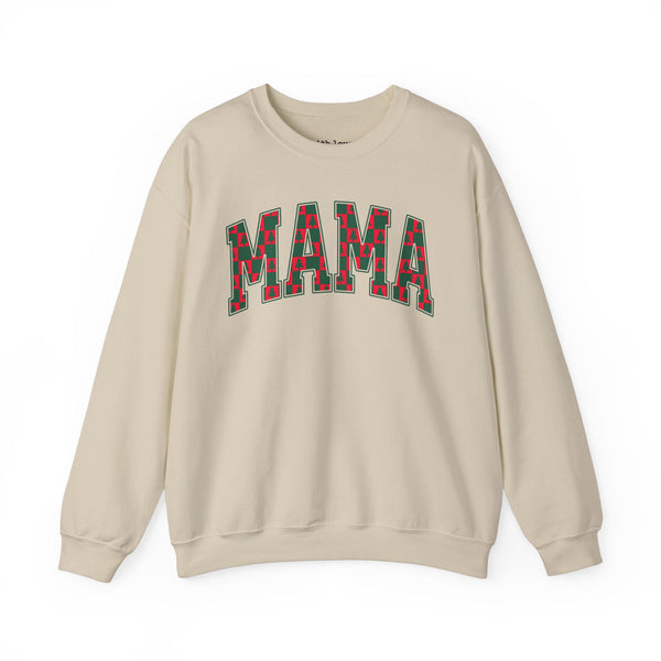 Mama Christmas Checker Unisex Heavy Blend Crewneck Sweatshirt