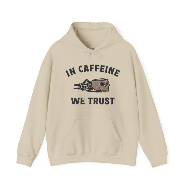 In Caffeine We Trust Skull Coffee Grunge Unisex Heavy Blend Hooded Sweatshirt