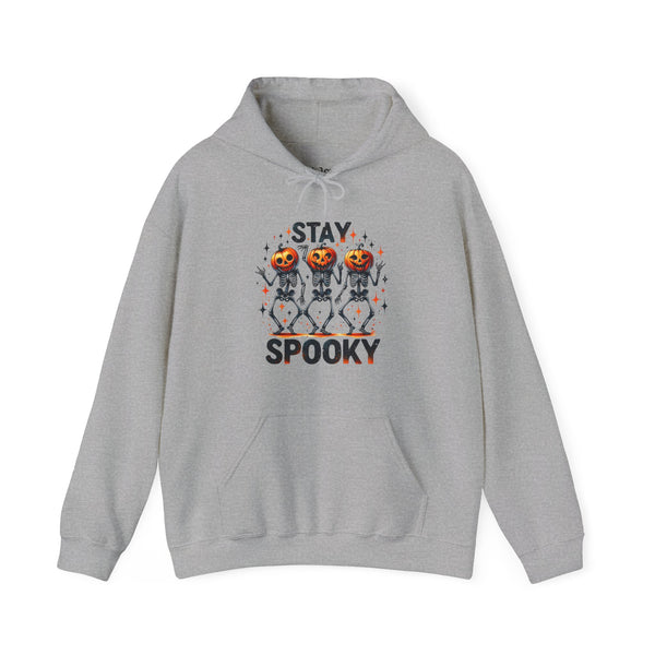 Stay Spooky Dancing Skeleton Pumpkins Fall Halloween Unisex Heavy Blend Hooded Sweatshirt