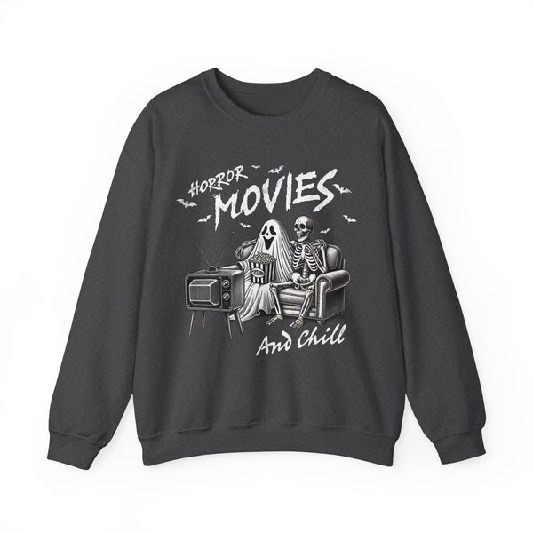 Horror Movies and Chill Halloween Unisex Heavy Blend Crewneck Sweatshirt