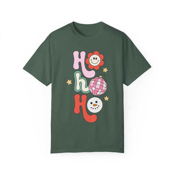 Ho Ho Ho Groovy Disco Christmas Comfort Colors Unisex Garment-Dyed T-shirt