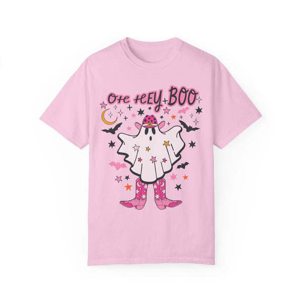 Oh Hey Boo Cowgirl Ghost Halloween Comfort Colors Unisex Garment-Dyed T-shirt